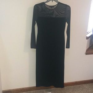 Karen Kane Black Velour And Mesh Dress